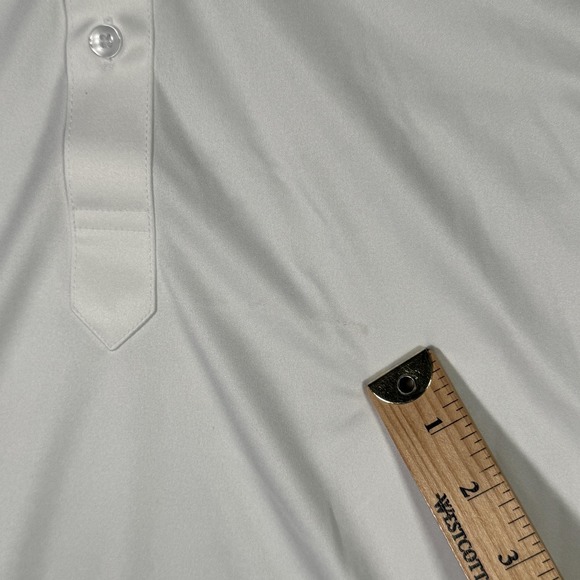 Collars & Co Polo Shirt Mens Large White Dress Collar Golf Performance *FLAW - Picture 2 of 9